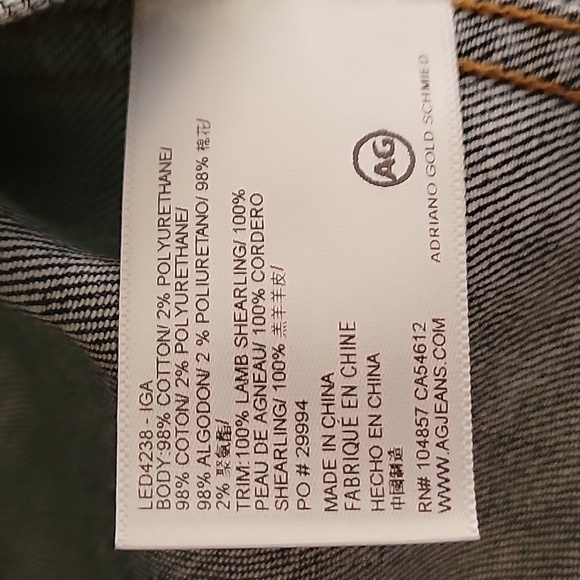 AG Adriano Goldschmied jean jacket with sherpa collar - Picture 6 of 9